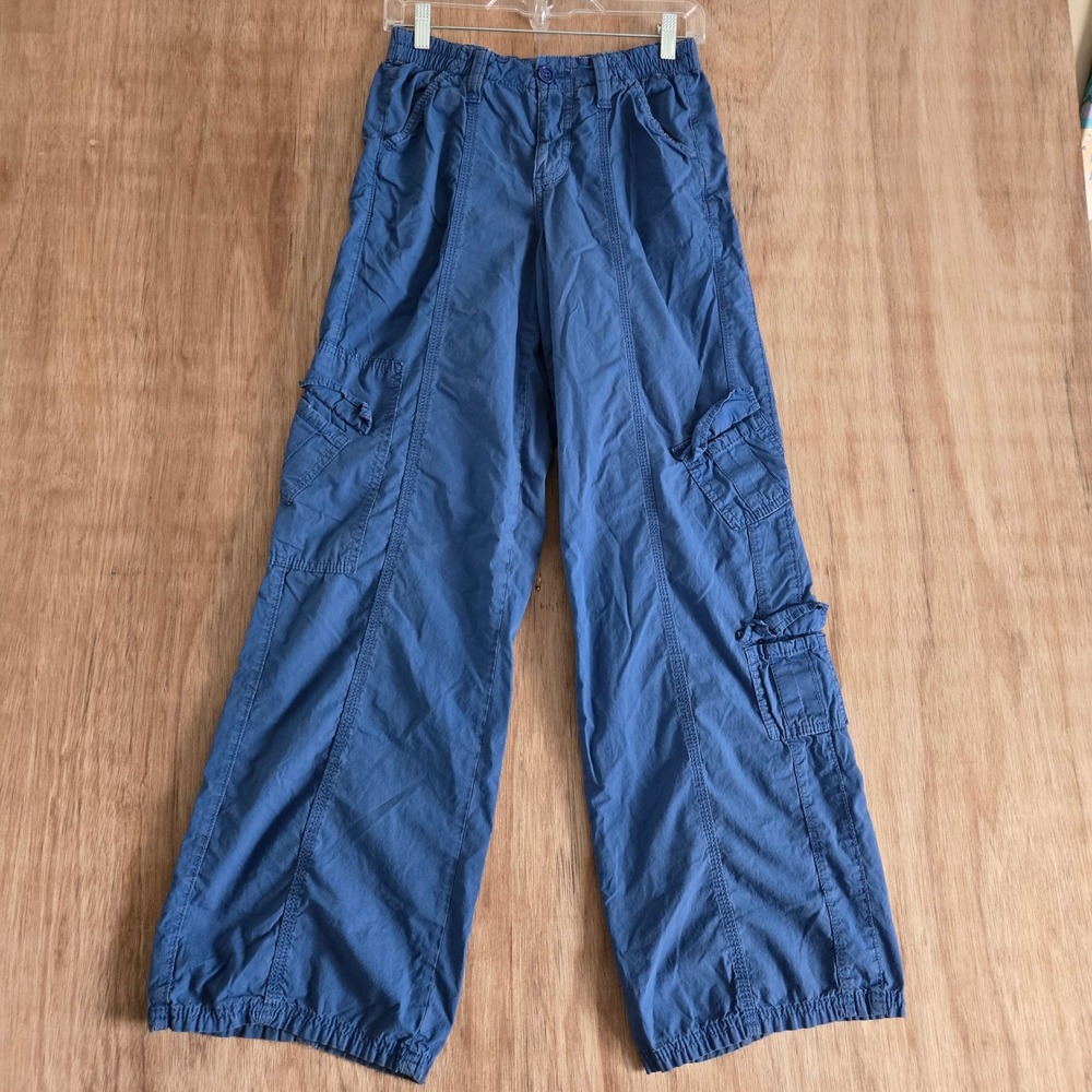 BDG Urban Outfitters Y2K Cargo Pants Women's XS Blue Wide Leg Cotton Utility